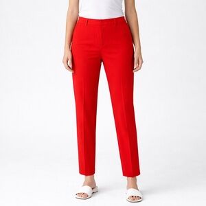 PINK TARTAN Red Tailored Cropped Pants Sz 8 Spring Preppy Office Classic